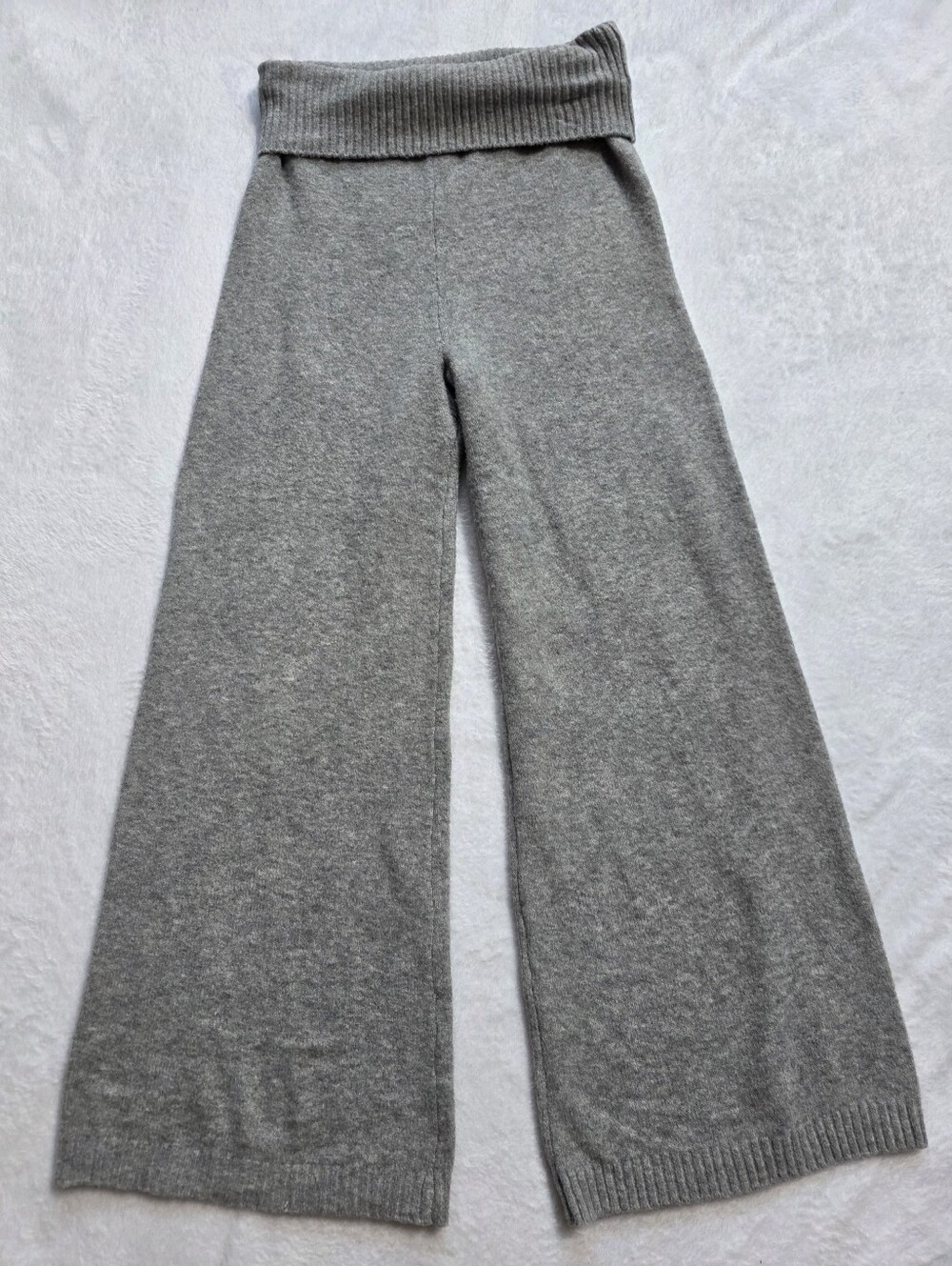 Happily Grey Gray Wide Leg Knit Lounge Pants Size L